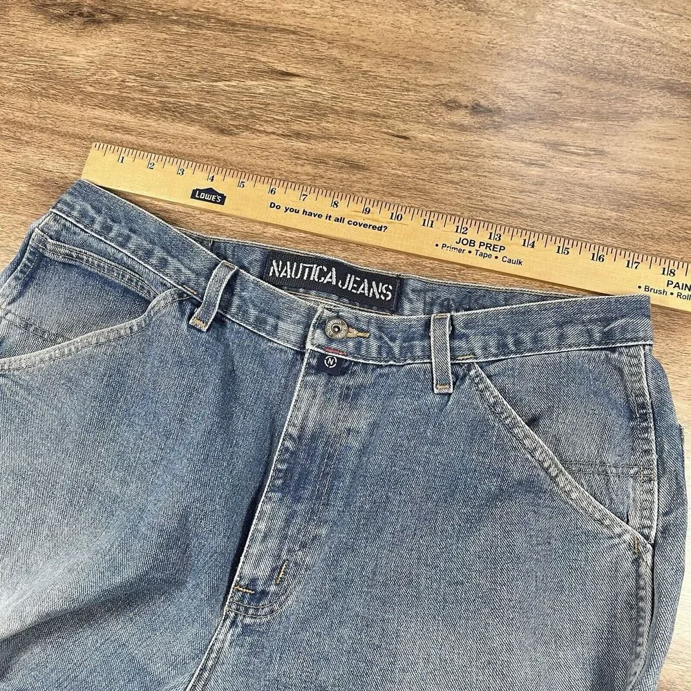 VTG Nautica Jeans Men's 36x30 Carpenter Loose Baggy‎ Wide Leg Y2K Skater Hip Hop